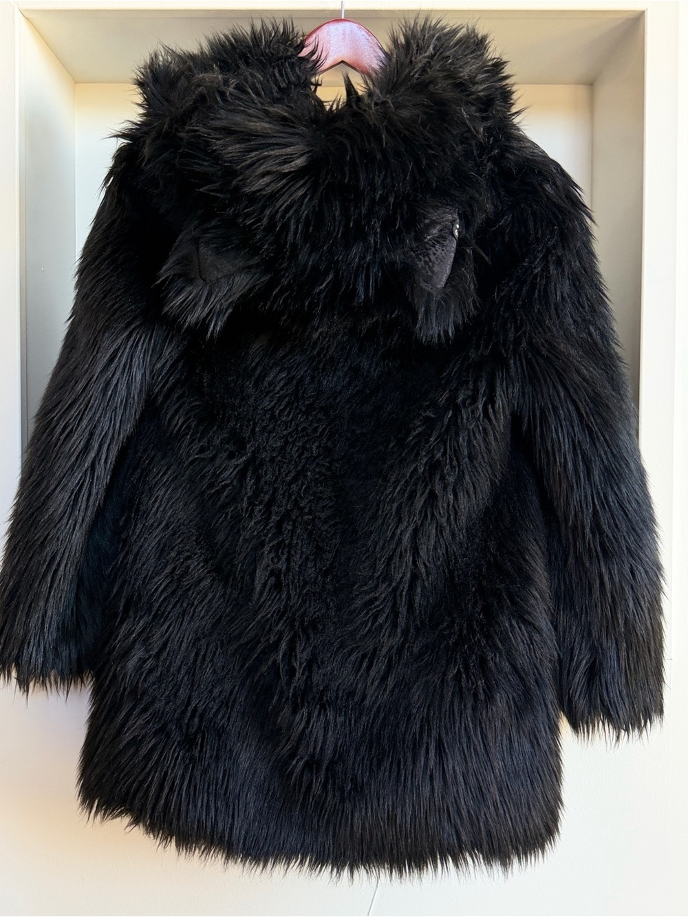 SpiritHoods Black Faux Fur Hooded Jacket - Picture 3 of 4